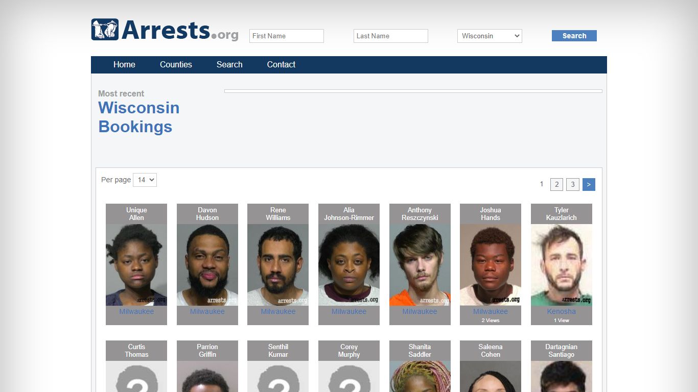 Wisconsin Arrests and Inmate Search